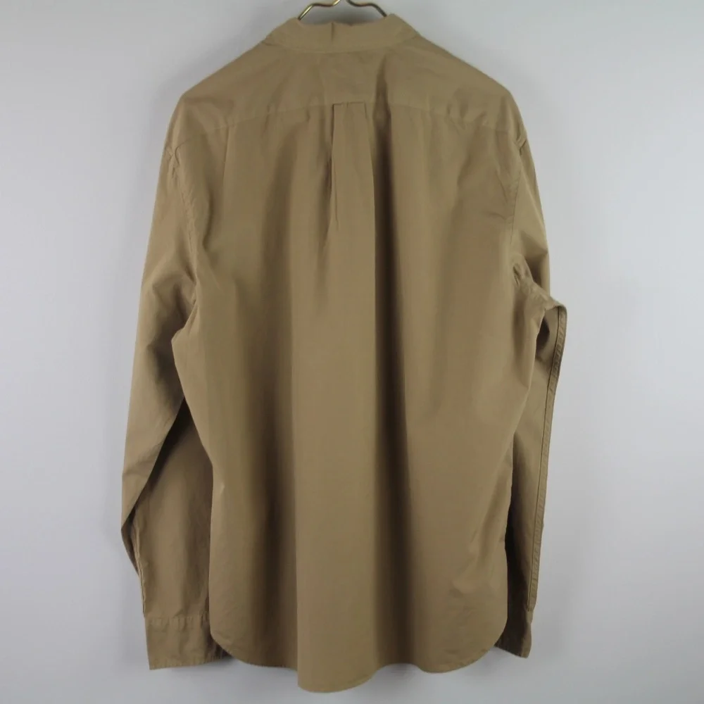 J. Crew Classic Button Down Collar Casual Cotton Shirt Long Sleeves Tan XL New